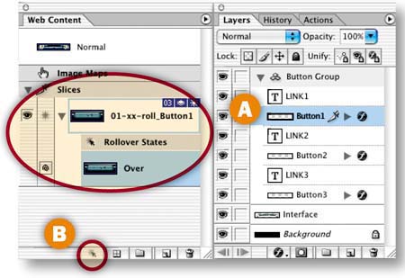 Create Rollovers in ImageReady.