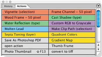 Playing Actions from Button Modeactions, 110-111Button Modeautomationactions, 110-111customizingautomationactions, 110-111pausingautomationautomation, 102-143batch processingpalettes;actionsbatch processingButton Modeplaying actionsundo feature