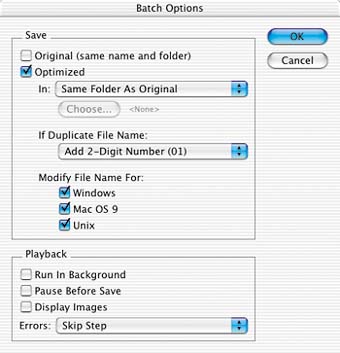 Droplet Batch Options