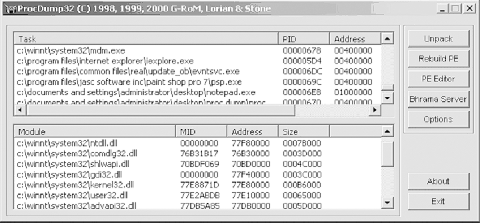 Using ProcDump to unpack a compressed program