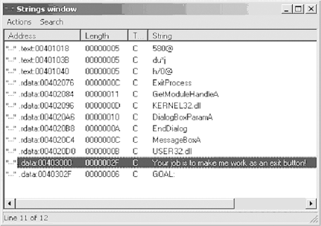 String disassembly in IDA Pro