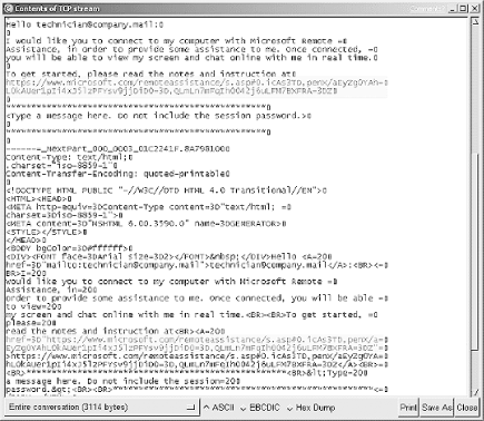 Ethereal capture of Remote Assistance request