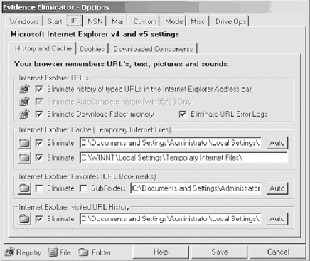 Removing browser files