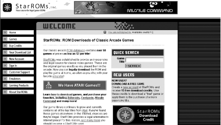 The StarROMs legal ROM site