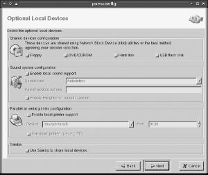PXES can grant login servers access to the thin client’s devices