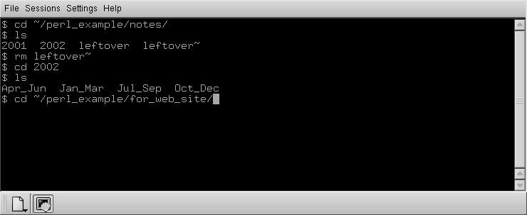 konsole window after text is pasted