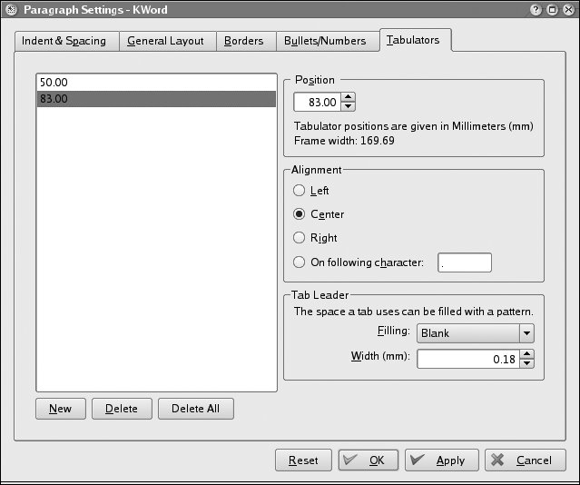 Selecting a text template