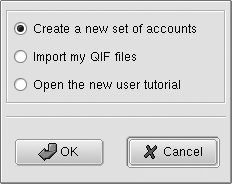 The GnuCash Welcome dialog