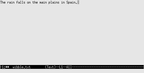 Emacs buffer after entering text