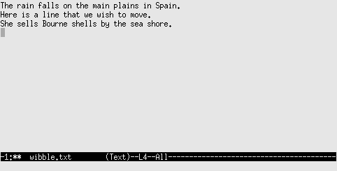 Entering text into an Emacs buffer