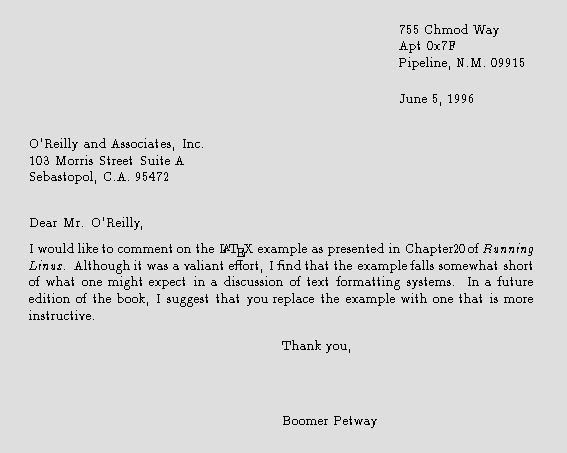 Sample output from a file