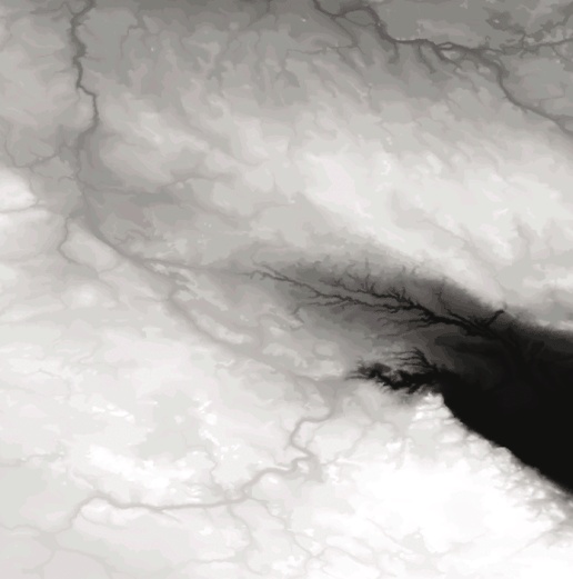 Example hillshade image in northern Minnesota, U.S.A.