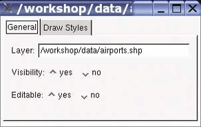 General layer settings window