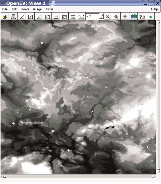 The DEM image for part of Minnesota, U.S.A.