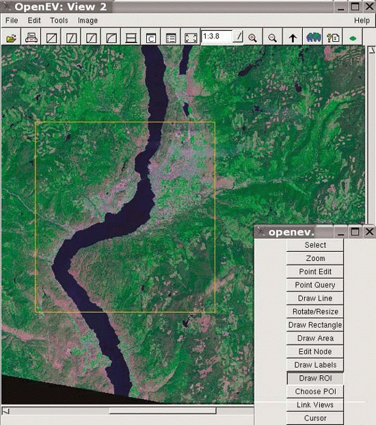Defining a region of interest using the Draw ROI tool