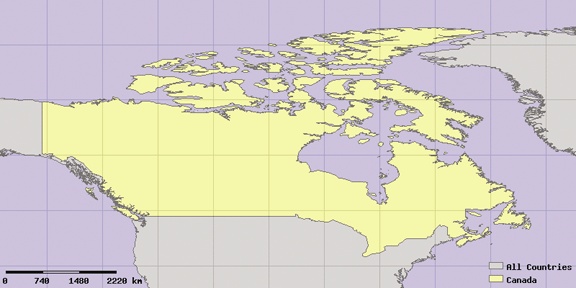 The map with slight changes to the extent to show Canada more clearly