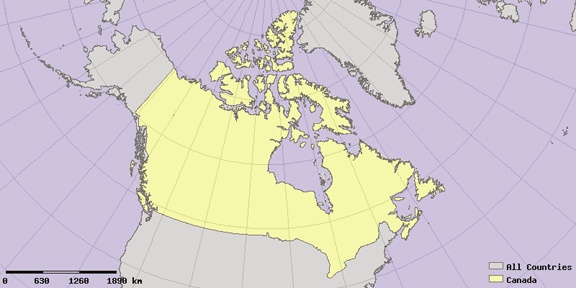 Final map extents set for a map of Canada