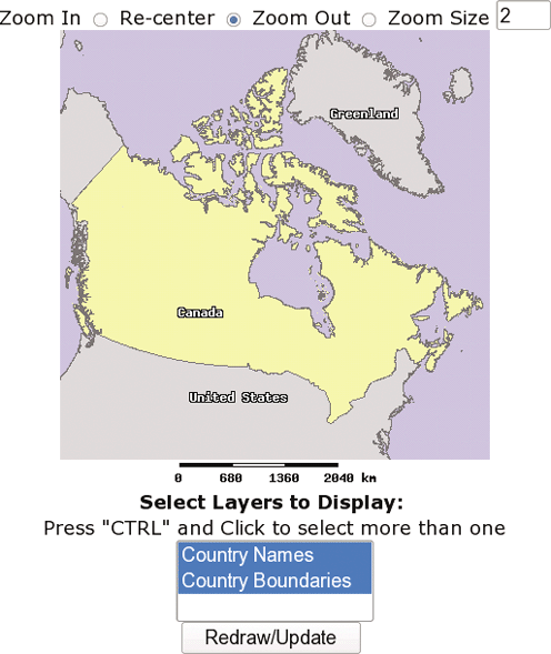 A scale bar graphic added to the web page