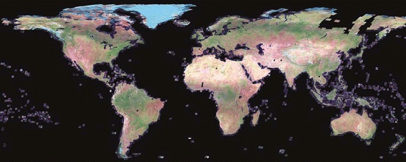 A global map image from a WMS request