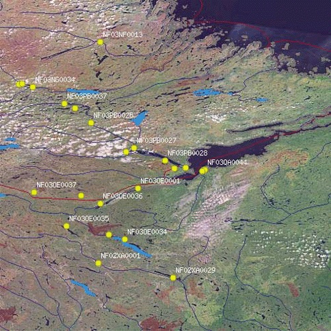 A map showing a combination of WFS, WMS, and local shapefile layers