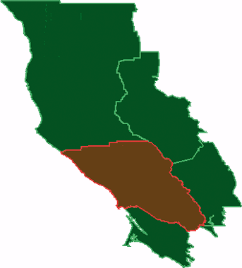 The final results show the features selected by the query for counties adjacent to Sonoma County