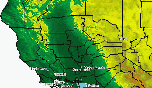 A map showing the county boundaries from PostGIS with other MapServer layers