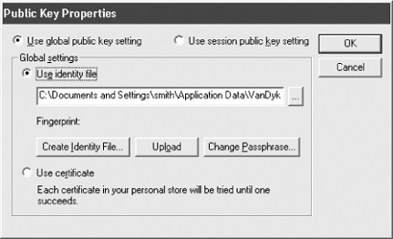 SecureCRT Public Key Properties dialog