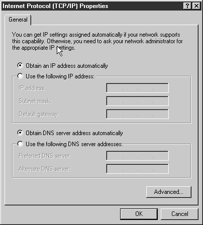 Basic Windows XP resolver configuration