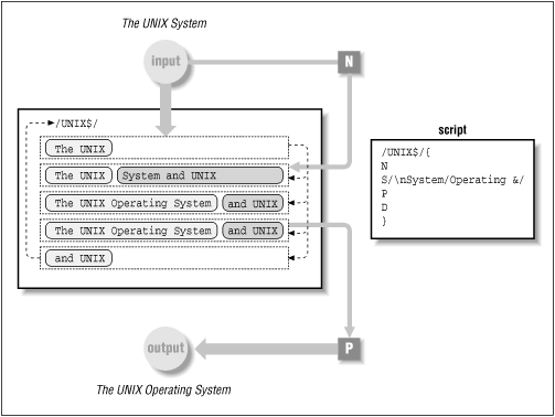 The Next, Print, and Delete commands used to set up an input/output loop