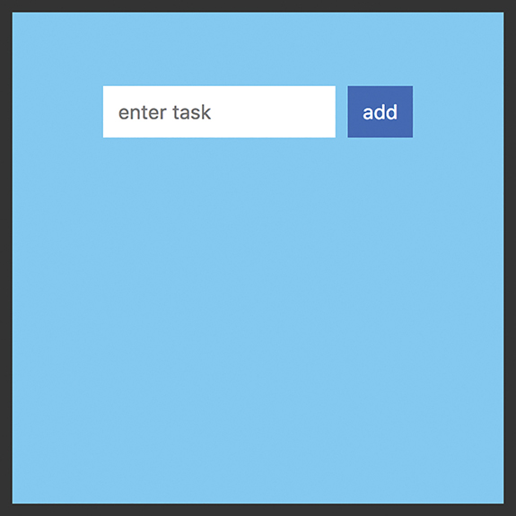 A figure shows a text field for entering a task. An "add" button is present next to the field.