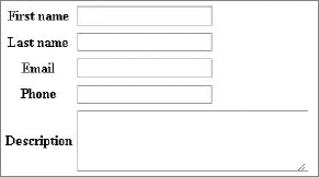 Form fields created in first application