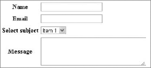 Example mailing form