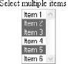 Form element rendered using the Multiselect option