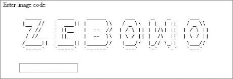 Form element rendered by the Zend_Captcha_Figlet adapter