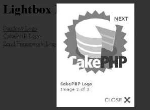 Images displayed using Lightbox