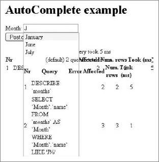 Artifacts displayed in the suggestion box