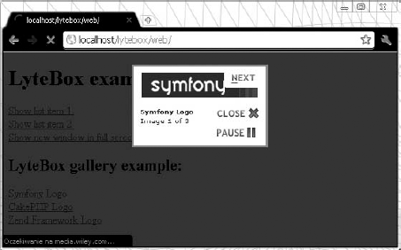 Lytebox image slideshow gallery