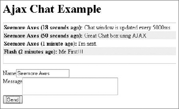 Chat window with users' messages