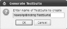 Specifying a name for the soapUI test suite generator