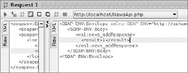 soapUI application's response