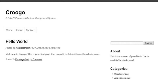 Croogo main web page