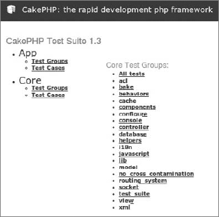 CakePHP — all tests from web level