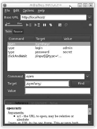 Selenium IDE recorded actions
