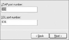 ADAM instance port settings.