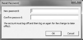Password changing popup.