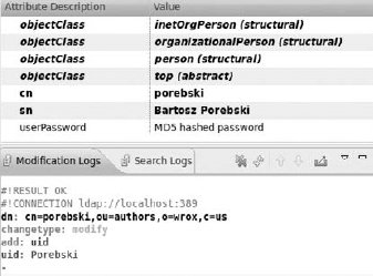 Apache Directory Studio's LDIF section.