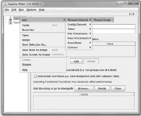 JMeter: Adding threads in the main window
