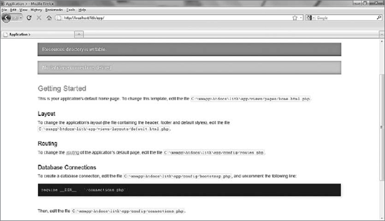 Lithium framework welcome page