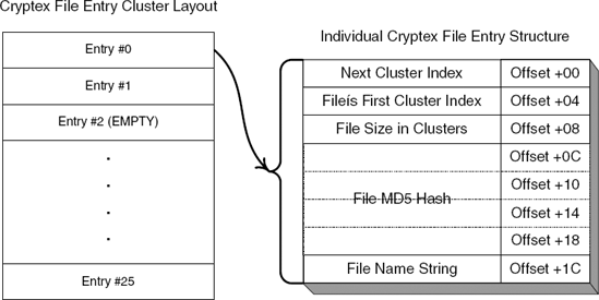 The format of a Cryptex file entry.