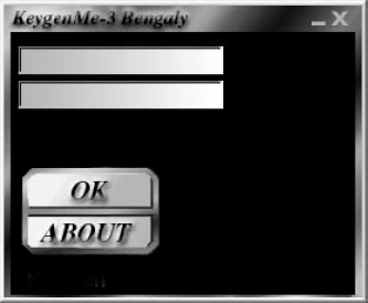 KeygenMe-3's main screen.
